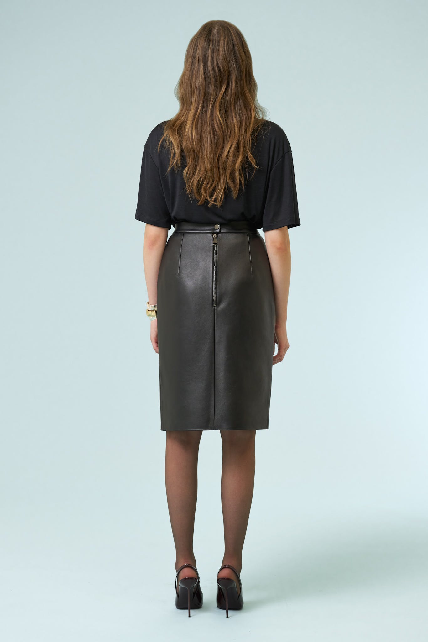 THE MOTION EDIT LEATHER PENCIL SKIRT